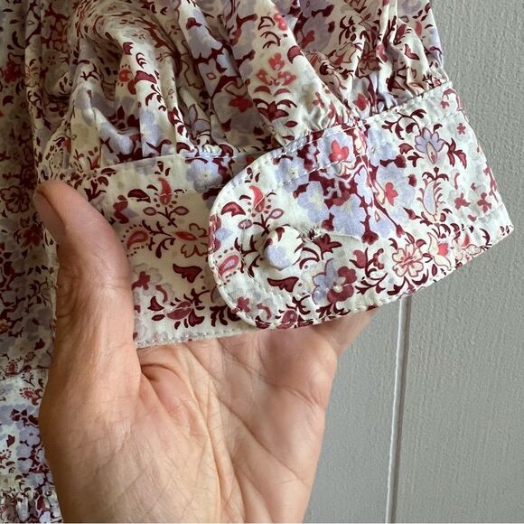 J.CrewPuff-sleeve V-neck top in Ratti paisley garden NWT - Picture 14 of 16